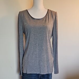 White House Black Market Gray Long Sleeve Top